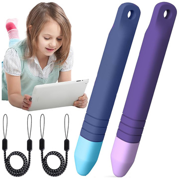 2x ємнісний сенсорний стилус для екранів телефонів і планшетів Alogy Stylus Pen для дітей 10 см фіолетовий і синій