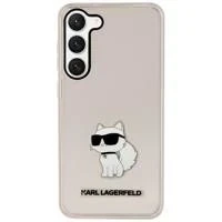 Ochranné pouzdro na telefon Karl Lagerfeld KLHCS23SHNCHTCP pro Samsung Galaxy S23 S911 růžové/růžové pevné pouzdro Ikonik Choupette