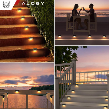 LED solar garden lamp, set x8, for terrace, balcony, stairs, balustrade, with dusk sensor, AAA battery, black