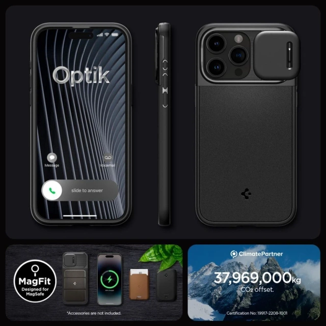 Чохол Spigen Optics Armor Mag Mag Safe для Apple iPhone 15 Pro Black