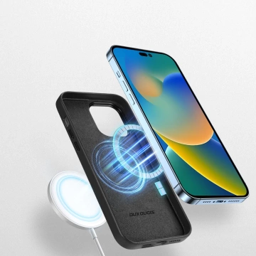 Шкіряний чохол Dux Ducis Grit для iPhone 14 Pro Max Sleek Faux Leather Cover (сумісний з MagSafe) чорний