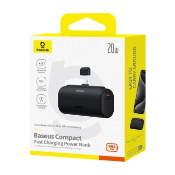 Зовнішній акумулятор Baseus Compact IP 5000mAh 20W Lightning USB-C чорний