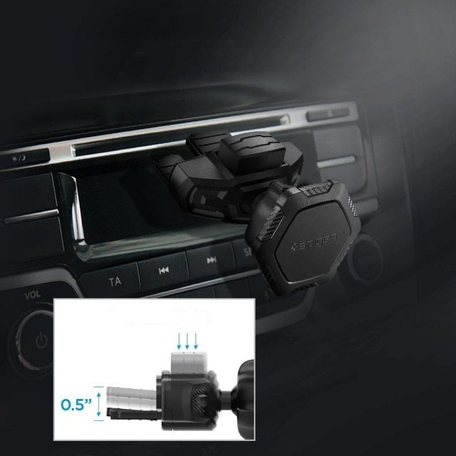 Універсальний магнітний автотримач Spigen QS24 Magnetic CD Car for CD Black slot