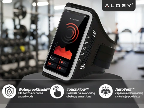 Alogy WaterProof Sport ArmBand водонепроникний чохол для бігу для телефону 6,7 дюйма чорний