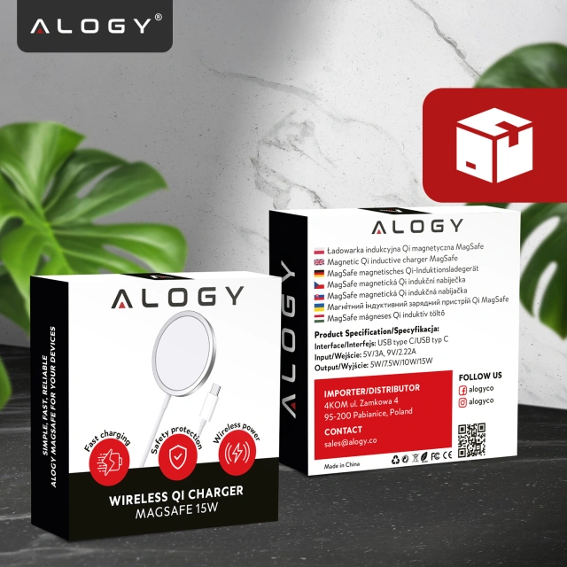 Alogy bezdrôtová nabíjačka pre MagSafe 20W pre iPhone 12/13/14 / PRO / MAX / MINI biela