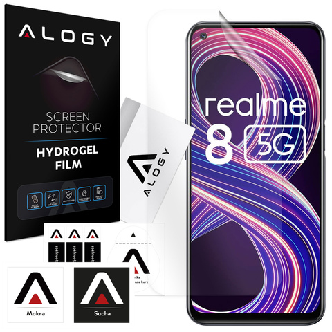 Гідрогелева плівка для Realme 8, захисна плівка для екрану телефону Alogy Hydrogel Film