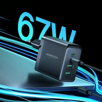 Joyroom TCG02 GaN 67W - Fast Charger 2x USB-C 2x USB-A Cable 100W