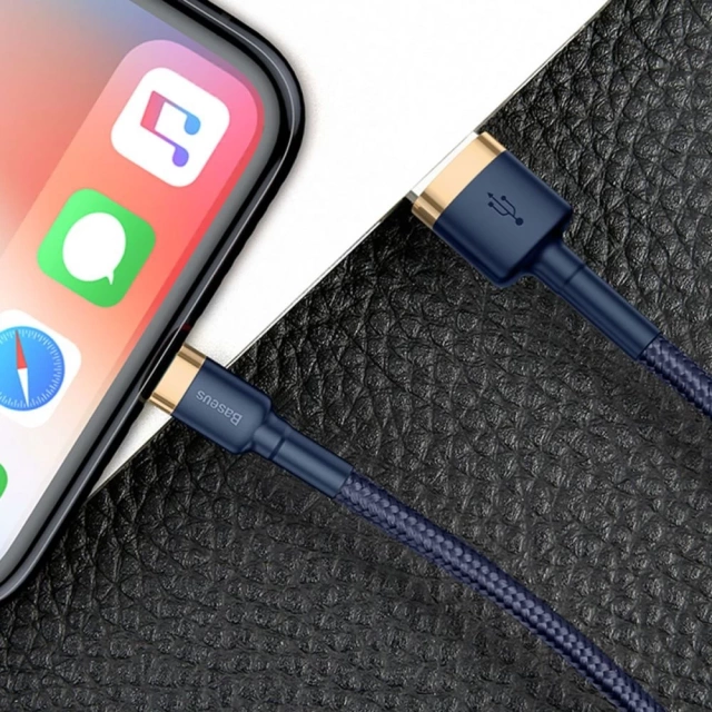 BASEUS CAFULE LIGHTNING CABLE 100CM NAVY BLUE/GOLD