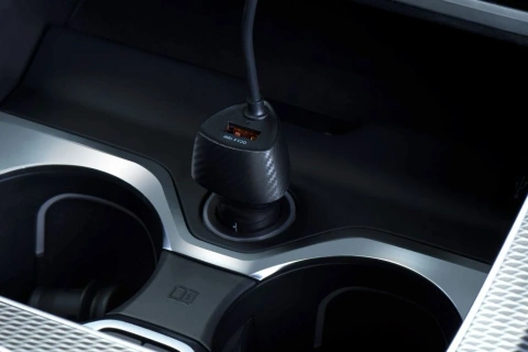 Forcell Carbon Car Charger 38W USB-C USB QC 3.0 PD Cable 1.5m