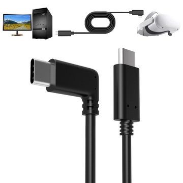 Kábel pre VR okuliare Alogy USB Type-C 5m kábel pre Oculus Link Quest 1 2 Black