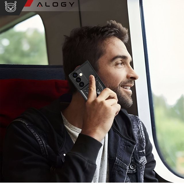 Чохол для Samsung Galaxy S24 Plus броньований Slide Case Ring корпус захист камери Camshield Alogy чорний