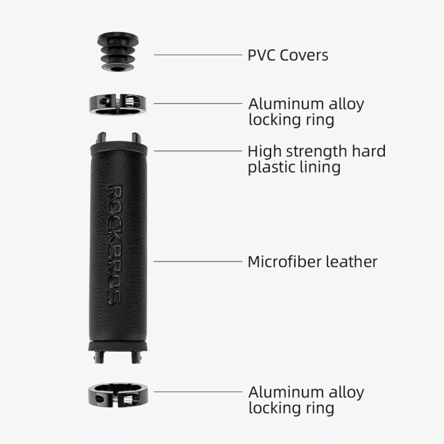 Ручки керма велосипеда з мікрофібри Rockbros 40210003001 - чорні