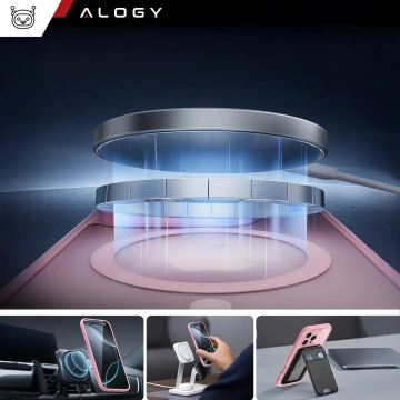 3in1 Hybrid Glass Case Set for Apple iPhone 16 Pro Protective Case Hybrid MagSafe with Lens Protection Case 2x Tempered Glass Phone Protector Alogy 3in1 Case Pack Pink