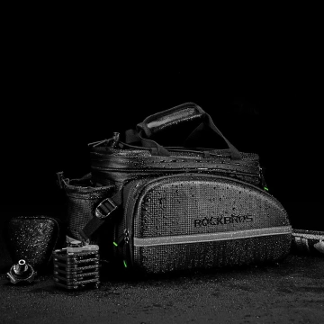 Taška na bicykel Rockbros A6-6 do kufra, 35 l, s výklopnými vreckami - čierna