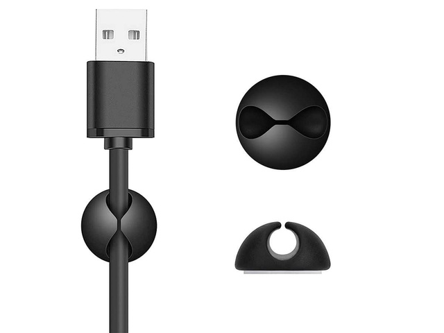 Organizér na káble x3 set Alogy držiak klip klip Čierny