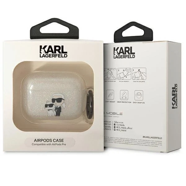 Karl Lagerfeld protective earphone case for Airpods Pro cover transparent Gliter Karl
