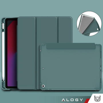 Obal pre Apple iPad 10.2 9 Gen 8/7 2021/2020/2019 Smart Pencil Case Alogy TPU Kryt na tablet Zelené sklo