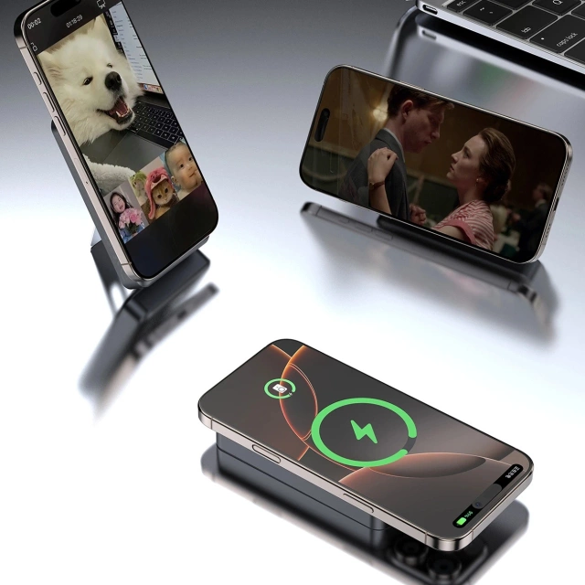 Powerbank Dudao K29 10000mAh 20W MagSafe Kable Podstawka Srebrny