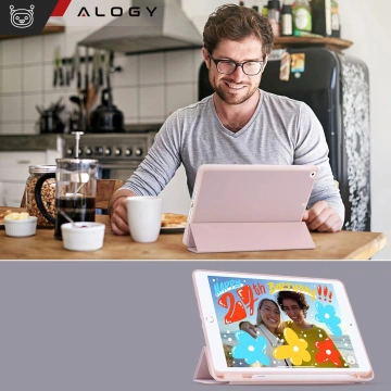 Case for Apple iPad 10.2 9 Gen 8/7 2021/2020/2019 Smart Pencil Case Alogy TPU Tablet Cover Pink