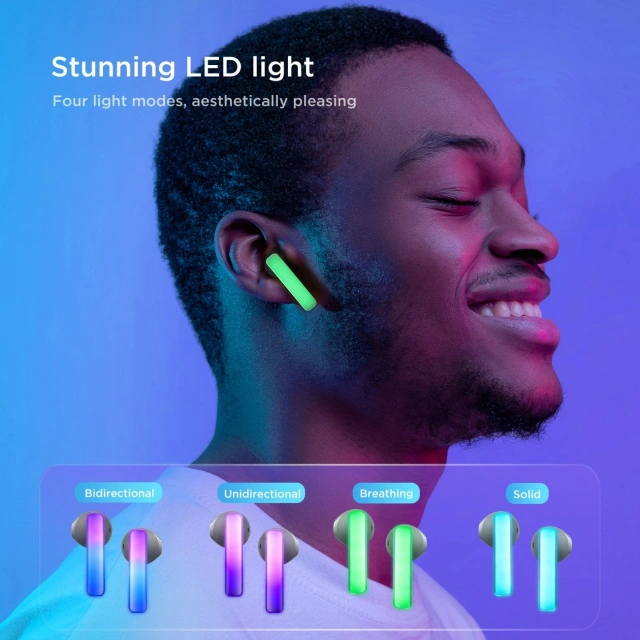 Joyroom JR-TC1 IceLens Serie Bluetooth 5.3 LED TWS Kopfhörer – Weiß