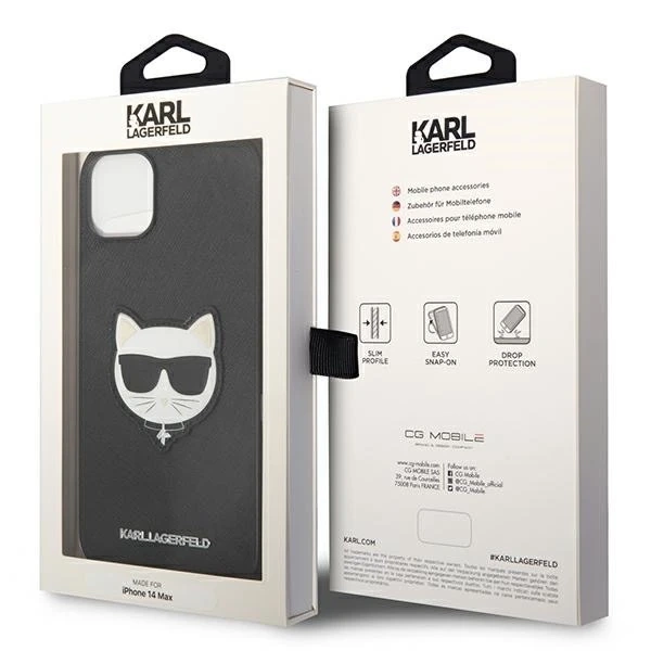 Etui Karl Lagerfeld KLHCP14MSAPCHK für iPhone 14 Plus 6,7" Hardcase Saffiano Choupette Head Patch