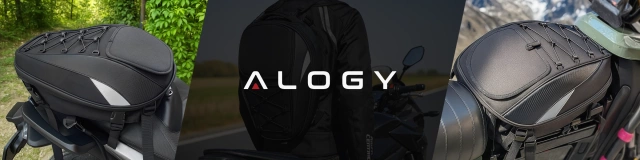 Plecak torba motocyklowa wodoodporna 40L – 5w1 – kufer, podsiodłowa, bagażnikowa, na kask, z pokrowcem, Nylon, torba miejska na motocykl – Alogy RoadMaster™ Czarna