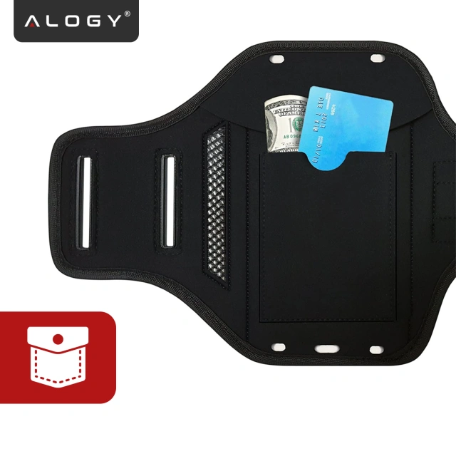 Etui do biegania na ramię do telefonu do 6.7" – wodoodporna opaska sportowa, regulowany pasek, bezpieczne i wygodne mocowanie – Alogy WaterProof Sport ArmBand™ Czarna