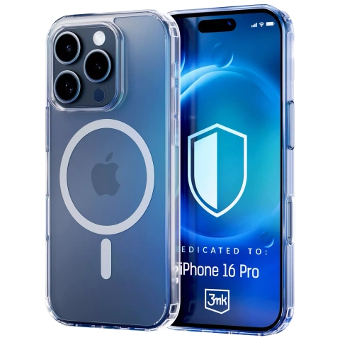 Pouzdro pro Apple iPhone 16 Pro pro MagSafe 3mk MagCase zesílené pouzdro obrněná průhledná zadní strana