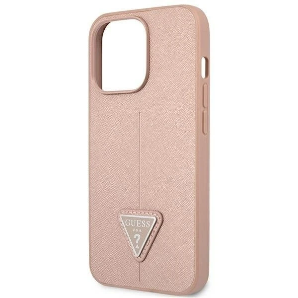 Чохол Guess GUHCP14LPSATLP для Apple iPhone 14 Pro 6.1" pink/pink hardcase SaffianoTriangle Logo