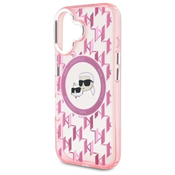 Чохол Karl Lagerfeld для iPhone 16 6.1" Pink MagSafe IML Monogram Karl