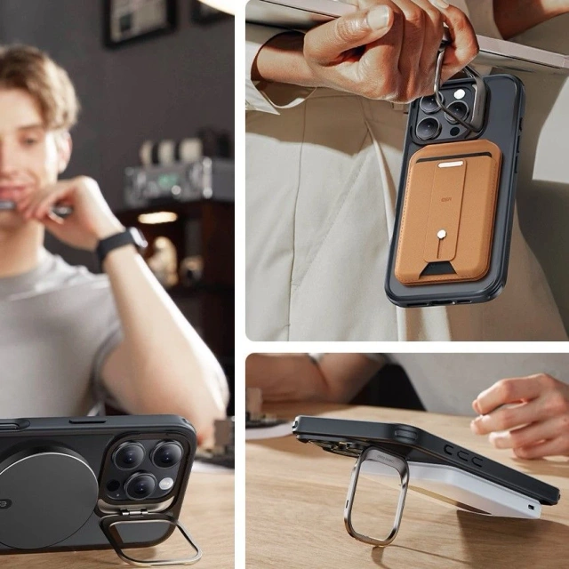 Etui obudowa ESR Classic Hybrid Kickstand Halolock Magsafe & Tempered Glass do iPhone 16 Pro Frosted Black