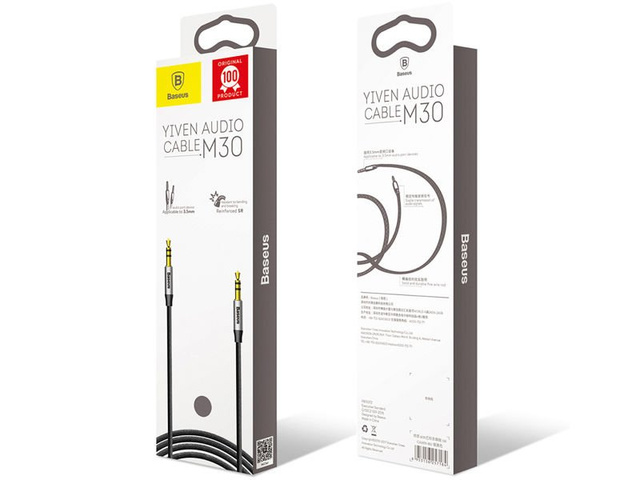 Baseus Yiven M30 audio kabel mini Jack 3,5mm 1m černý