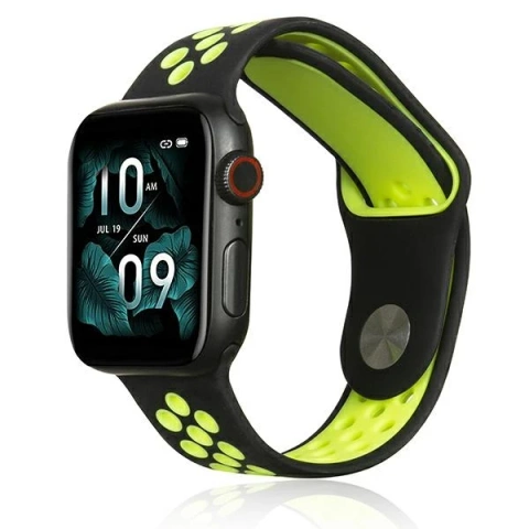 Beline Apple Watch Sport Silikonový řemínek 38/40/41 mm černá/limetková černá/limetka