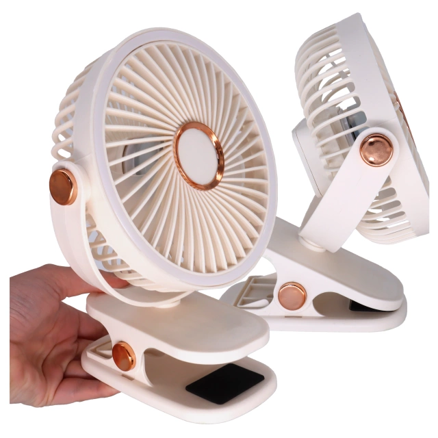Fan Windmill Pinwheel Portable Clip Alogy Desktop Baby Stroller Cordless White