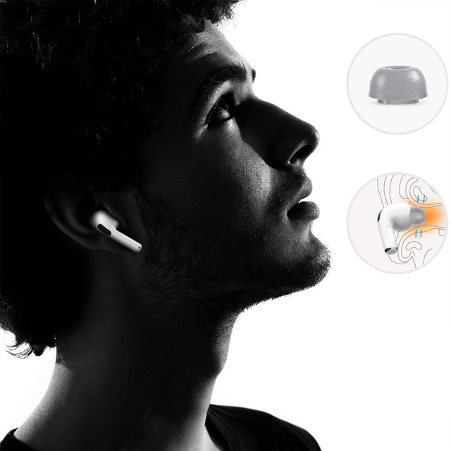 6x Alogy SML pamäťový silikónový kryt pre Apple AirPods Pro šedý