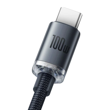 Kábel Baseus Crystal Shine Series USB kábel pre rýchle nabíjanie a prenos dát USB Typ A - USB Typ C 100W 2m čierny (CAJY000501)