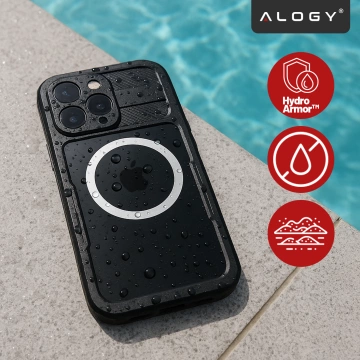 Vodotesné puzdro Alogy HydroArmor™ IP68 s priehľadným zadným pancierovým krytom 360 pre MagSafe pre Apple iPhone 16 Pro Max