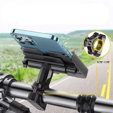 Wozinsky metal phone holder for bicycle, scooters black (WBHBK3)