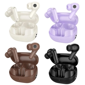 Słuchawki bezprzewodowe Bluetooth HOCO TWS EQ23 Etui ładujące Fioletowe