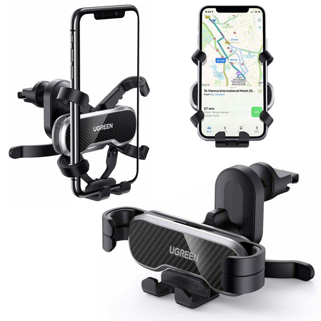 Gravitational car holder for the UGREEN LP228 phone for the black grid