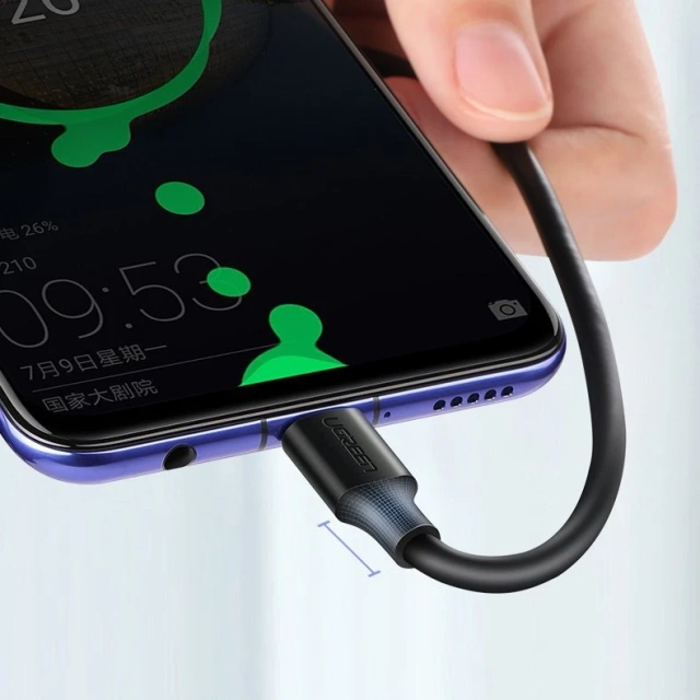 Uzelený kábel USB – USB typu C 480 Mb/s 3 A 1,5 m čierny (US287 60117)