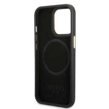 Etui Guess GUHMP13LSAPSTK до Apple iPhone 13 Pro / 13 6,1" czarny/чорний жорсткий чохол Peony Logo Plate MagSafe