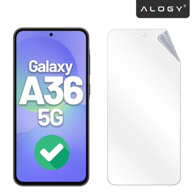 Folia hydrożelowa do Samsung Galaxy A36 5G – elastyczna ochrona ekranu, samoregeneracja, pełne dopasowanie i wysoka przejrzystość – Alogy Hydrogel Film™