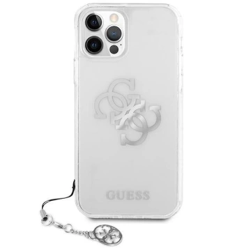 Guess GUHCP12LKS4GSI iPhone 12 Pro Max 6,7" Transparentné pevné puzdro 4G Silver Charms Collection