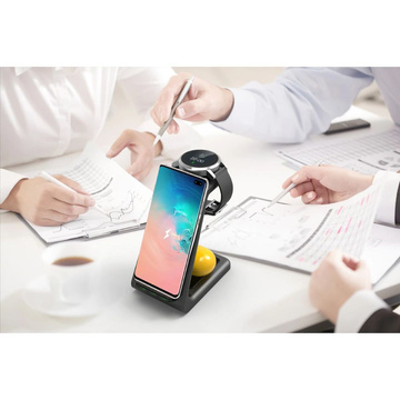 A7 3in1 Wireless Charger Schwarzes Dockingstation-Ladegerät