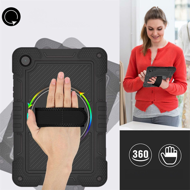 Hülle für Samsung Galaxy Tab A9 Plus 2023 11" X210/X215/X216 Panzerhülle mit Riemen Alogy Case schwarz