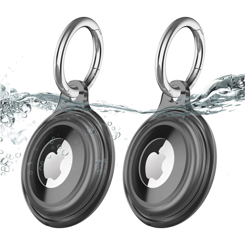 Puzdro na lokalizáciu pre Apple AirTag Keychain Vodotesné puzdro Alogy 360 IPX8 s príveskom matná čierna