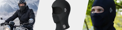 Kewig Motorcycle Balaclava Breathable and Windproof, Under Helmet for Motorcycles and Scooters, Quick-Drying, Moisture-Wicking, Antibacterial and UV Protection - Black
