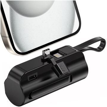 PowerBank 5000mAh Alogy vrecková malá externá nabíjačka Power Bank USB-C a lightning Black