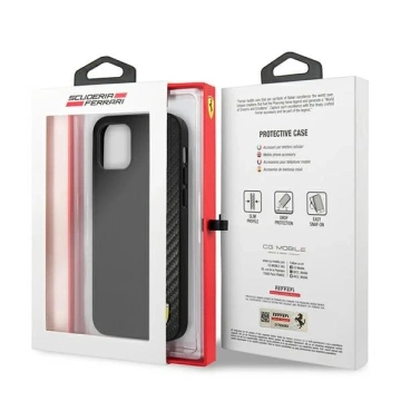 Ferrari iPhone 12 mini 5.4" phone case black/black hardcase On Track Carbon Stripe